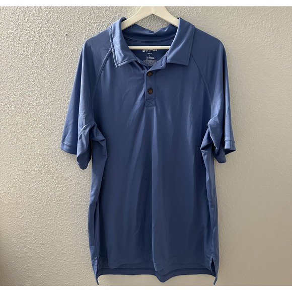 Duluth Trading Co. Men's Blue Performance Trim Fit Short Sleeve Polo Shirt Large - Picture 3 of 8
